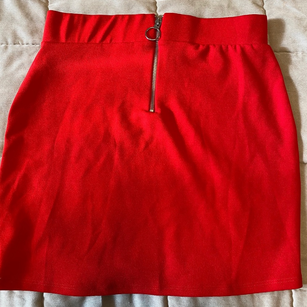 COPY - Red Urban Heritage Zip Up Mini Pencil Skirt